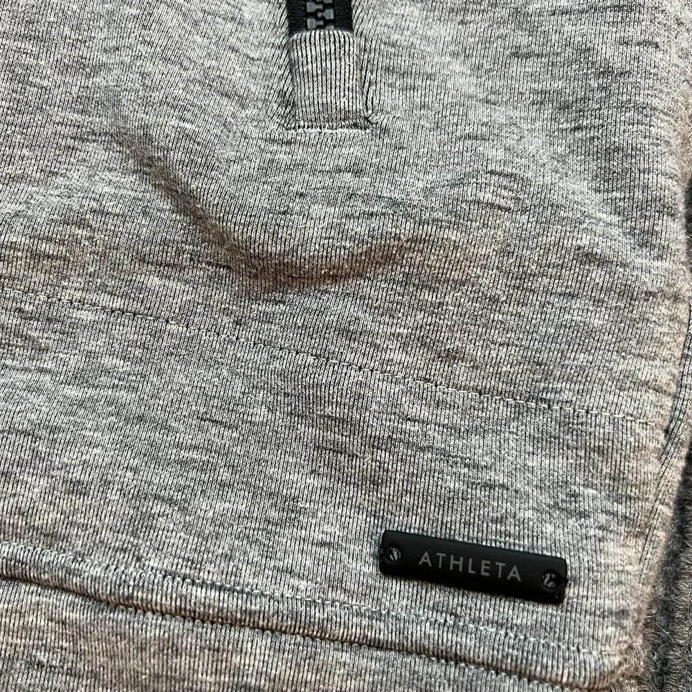 Athleta Jacket Womens Small CYA Stronger Hoodie Full Zip Long Line Grey Stretch - Picture 9 of 12